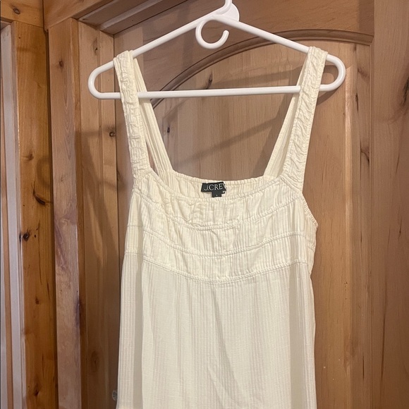 J. Crew Women's Cream Cotton Tiered Midi Sun Dress  Small - Picture 3 of 4